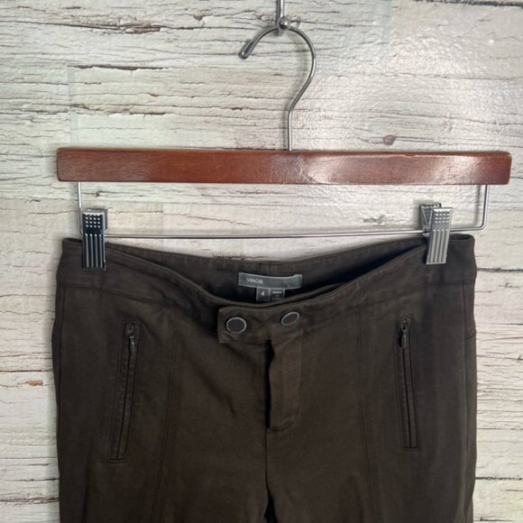 Vince Mid-Rise Skinny  Fit Trousers Brown Size: 4 - Picture 3 of 7